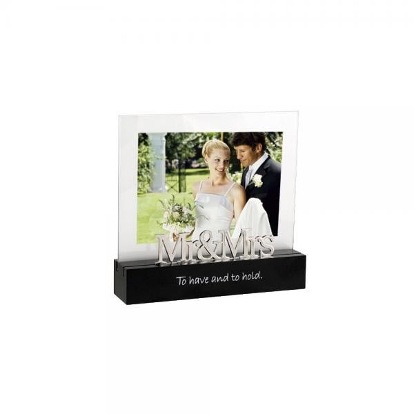 5x7 Malden International Designs Wedding Mr and Mrs Wooden Picture Frame Cream 